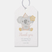 かわいい水彩小荒誕生会ありがとう ギフトタグ (正面)