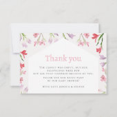 かわいい水彩少女ベビーシャワーサンキューカード カード (正面)