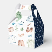 かわいい水彩少年服BOY赤ちゃんシャワー フェイバーボックス (裏面サイド)