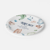 かわいい水彩少年服BOY赤ちゃんシャワー ペーパープレート (アングル)