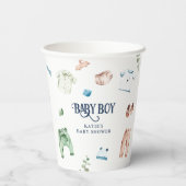 かわいい水彩少年服BOY赤ちゃんシャワー 紙コップ (裏面)