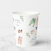 かわいい水彩少年服BOY赤ちゃんシャワー 紙コップ (右)