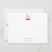 かわいい水彩帆船航海のベビー サンキューカード (正面)