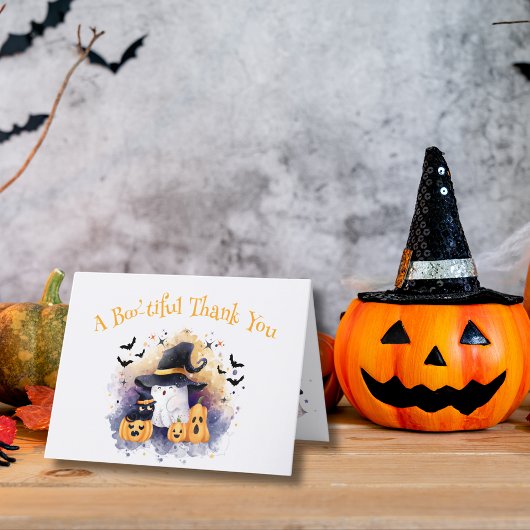 かわいい水彩幽霊ベビーシャワーサンキューカード サンキューカード