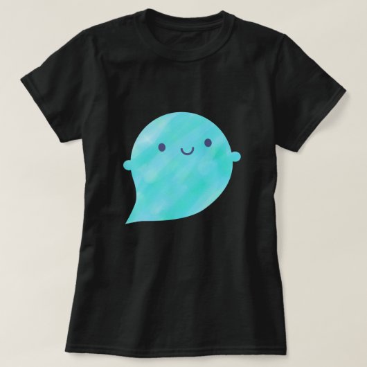 かわいい水彩幽霊(海) Tシャツ (デザイン正面)