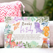 かわいい水彩恐竜の本の赤ちゃんシャワー エンクロージャーカード