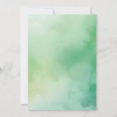 かわいい水彩恐竜の緑の少年の赤ちゃんシャワー 招待状 (裏面)