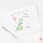 かわいい水彩恐竜の誕生日おめでとうボーイ オーダーメイド スクエアシール (封筒)