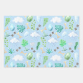 かわいい水彩恐竜の贈り物 ラッピングペーパーシート (正面2)