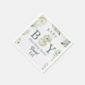 かわいい水彩恐竜の1歳の誕生日と赤ちゃん スタンダードカクテルナプキン (角)
