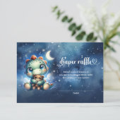 かわいい水彩恐竜テディベアおむつラッフル エンクロージャーカード (スタンド正面)