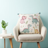 かわいい水彩恐竜ベビー クッション (椅子)