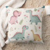 かわいい水彩恐竜ベビー クッション (ブランケット)