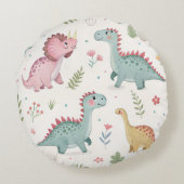 かわいい水彩恐竜ベビー ラウンドクッション (裏面)