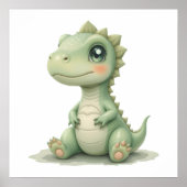 かわいい水彩恐竜子供部屋ポスターベビー室 ポスター (正面)