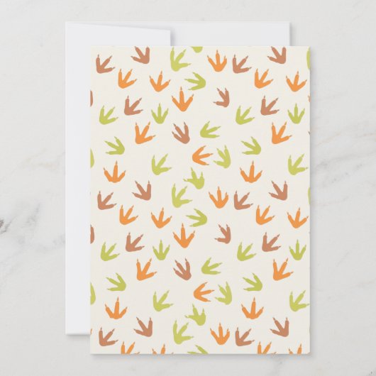 かわいい水彩恐竜 1歳の誕生日パーティー招待状 招待状 (裏面)