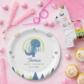 かわいい水彩恐竜Tレックスベイビーシャワーパーティー ペーパープレート (パーティー)