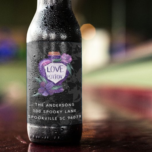 かわいい水彩愛の魔法ハロウィーン スパークリングワインラベル