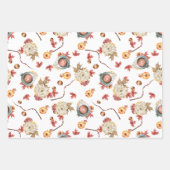 かわいい水彩感謝型3パック ラッピングペーパーシート (正面3)