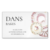 かわいい水彩振りかけるドーナツ マグネット名刺 (正面)