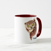 かわいい水彩文句麗な夜鳥アート マグカップ (正面右)