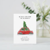 かわいい水彩新しい家のための休日の移動 ポストカード (スタンド正面)