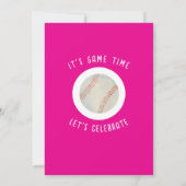 かわいい水彩新人ベースボールガール誕生日 招待状 (裏面)