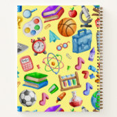 かわいい水彩新学期用品カラフル ノートブック (裏面)