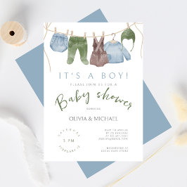 かわいい水彩服ベイビーシャワー|過去記事 招待状