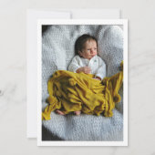 かわいい水彩服モダン写真ベビーシャワー サンキューカード (裏面)