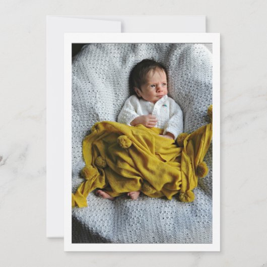 かわいい水彩服モダン写真ベビーシャワー サンキューカード (裏面)