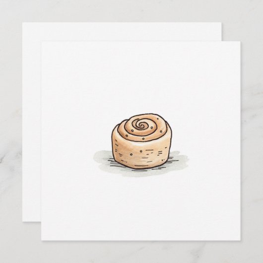 かわいい水彩桂皮転が シーズンカード (正面/裏面)