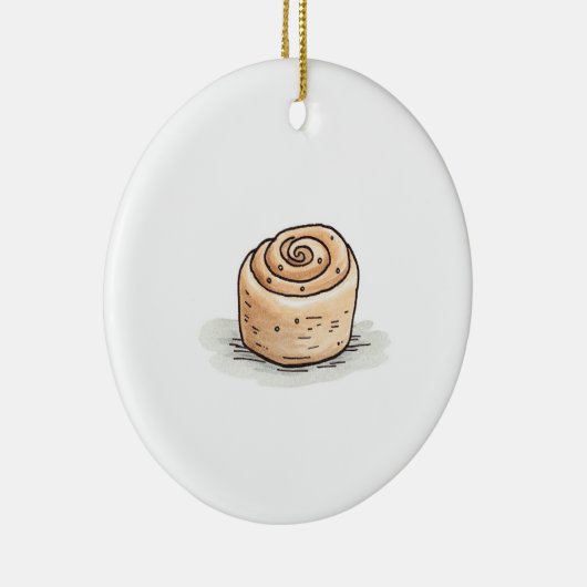 かわいい水彩桂皮転が セラミックオーナメント (右)