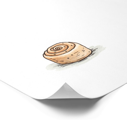 かわいい水彩桂皮転が ポスター (角)