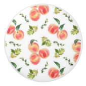 かわいい水彩桃のパターン セラミックノブ (正面)