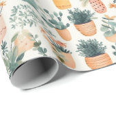 かわいい水彩植物ラバーガーデニング ラッピングペーパー (ロールコーナー)