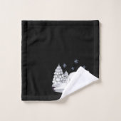 かわいい水彩極熊の松の木雪片 バスタオルセット (ウォッシュタオル)