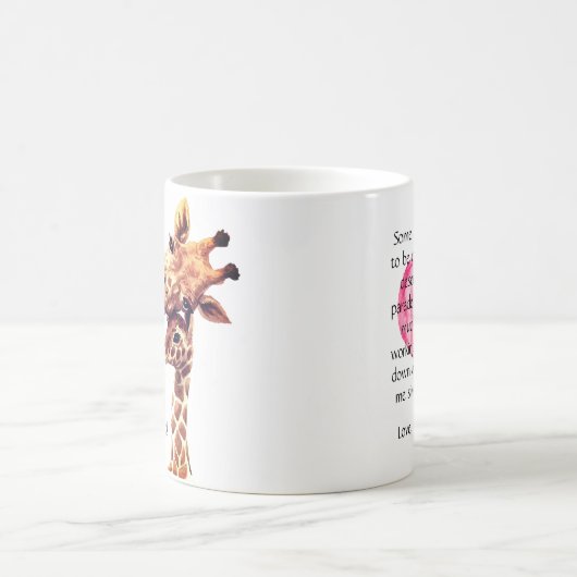 かわいい水彩母とベビーキリン母の日 コーヒーマグカップ (中央)