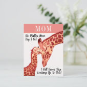 かわいい水彩母とベビージラフェス母の日 ポストカード (スタンド正面)