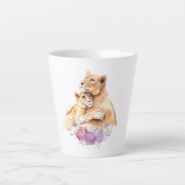 かわいい水彩母獅子&かわいい カフェラテマグ