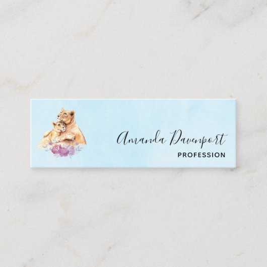 かわいい水彩母獅子&かわいい スキニー名刺 (正面)
