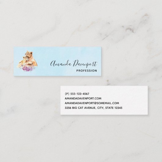 かわいい水彩母獅子&かわいい スキニー名刺 (正面/裏面)