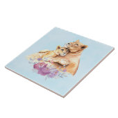 かわいい水彩母獅子&かわいい タイル (側面)