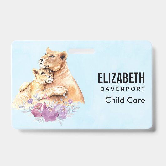 かわいい水彩母獅子&かわいい バッジ (表面)