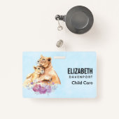 かわいい水彩母獅子&かわいい バッジ (正面リトラクタブル付き)