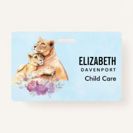 かわいい水彩母獅子&かわいい バッジ