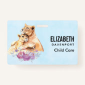 かわいい水彩母獅子&かわいい バッジ (裏面)