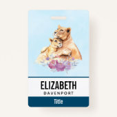 かわいい水彩母獅子&かわいい バッジ (正面)