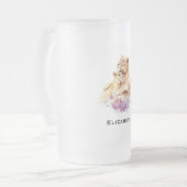 かわいい水彩母獅子&かわいい フロストグラスビールジョッキ (正面左)