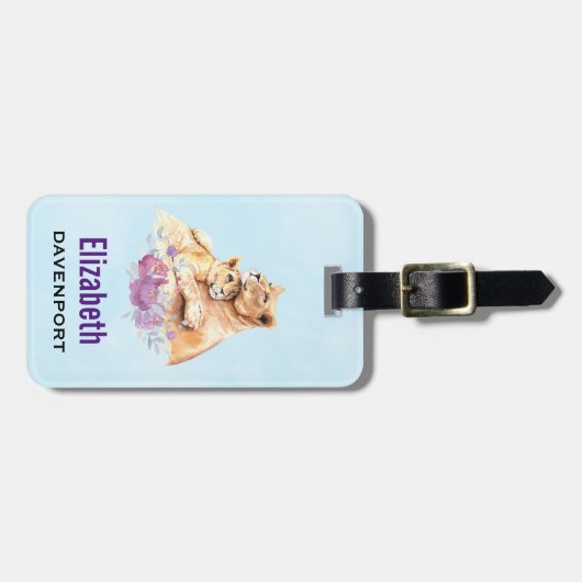 かわいい水彩母獅子&かわいい ラゲッジタグ (正面横)